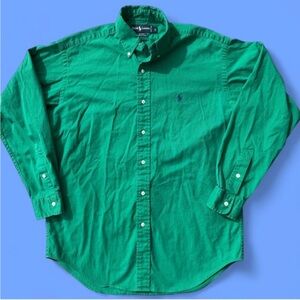 Ralph Lauren Vibrant Green Casual Shirt Vintage Button Up